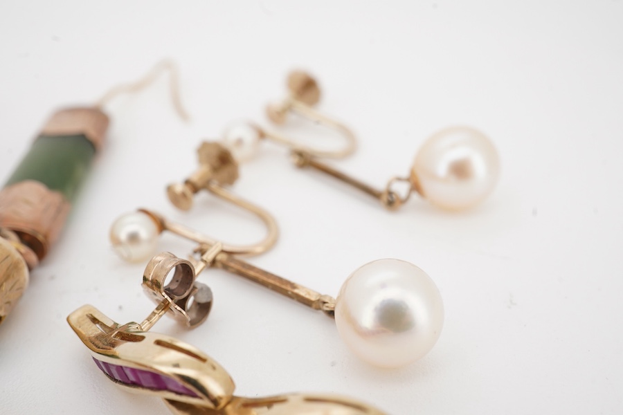 A collection of earrings